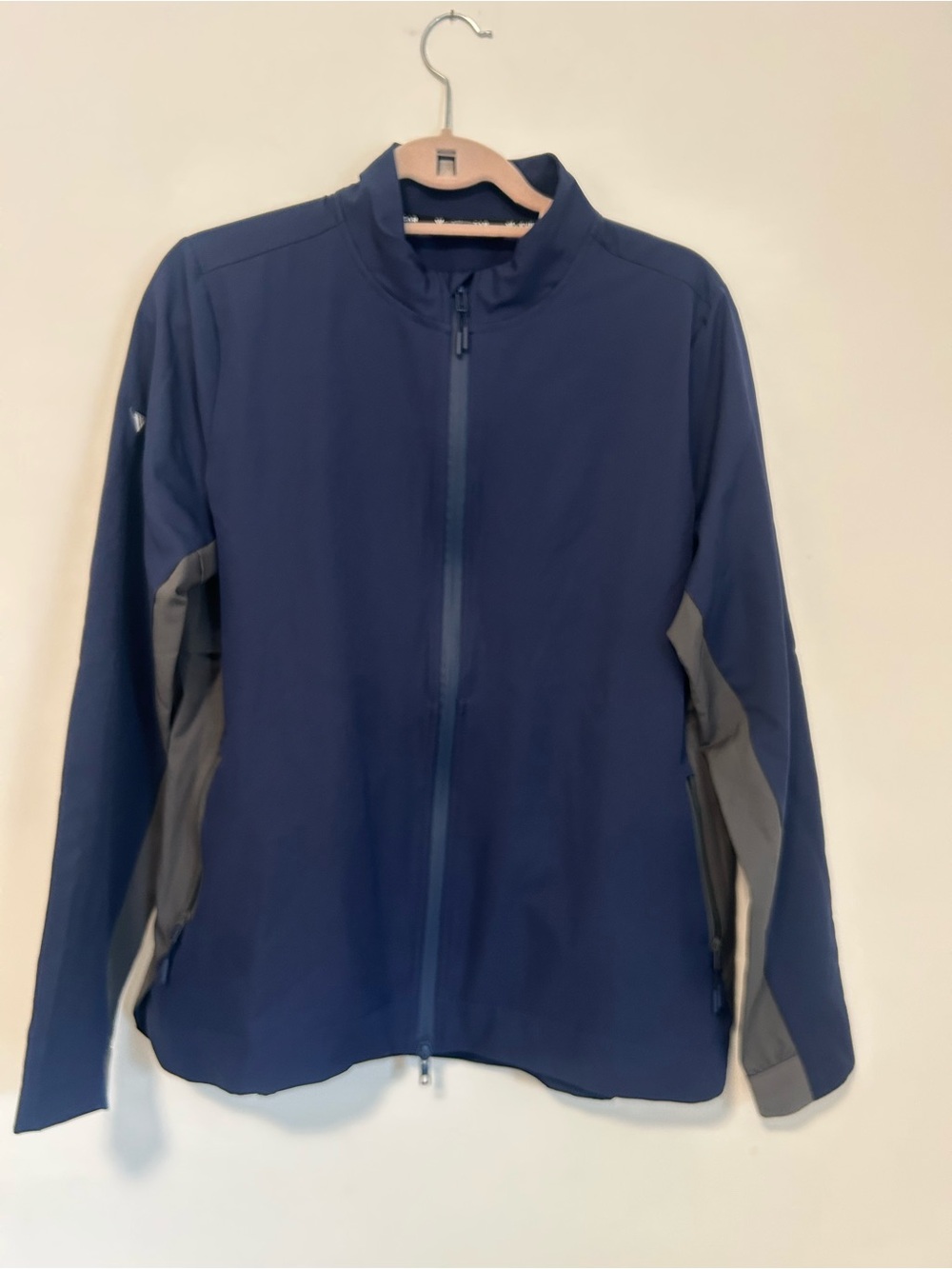 Men's Navy Windbreaker with Gray Side Panels